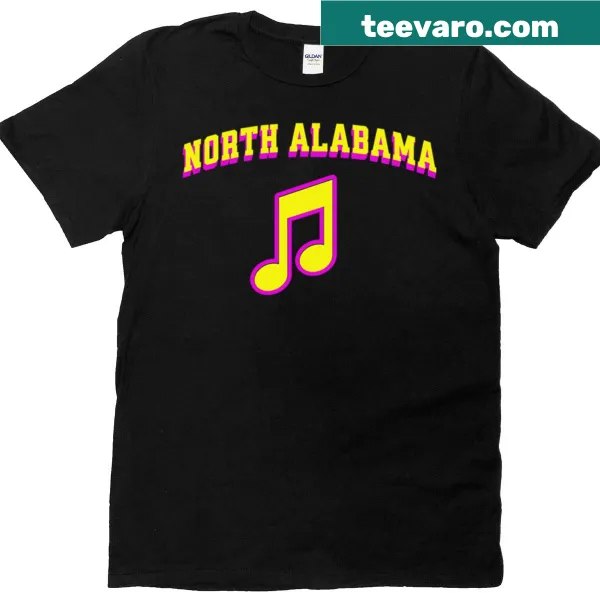 T-shirt featuring a design celebrating North Alabama's music scene.
