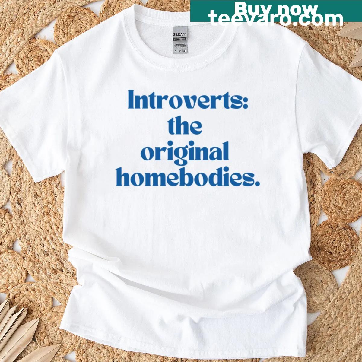 Cozy illustration t-shirt embracing home body lifestyle — on a men's t-shirt