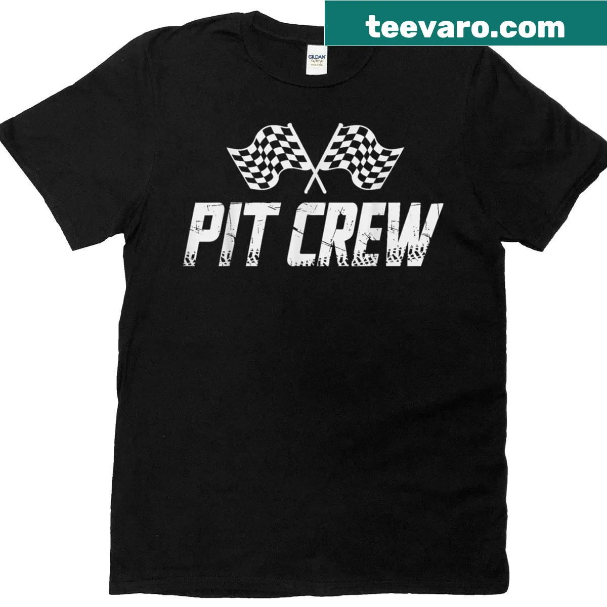 Family matching T-shirt with Pit Crew graphic for birthday celebration — on a men's t-shirt