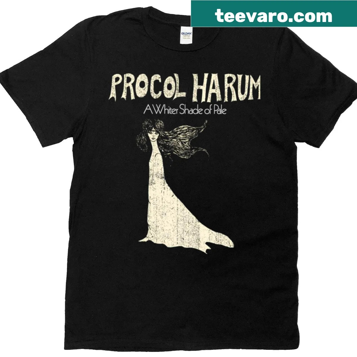 Retro t-shirt honoring Procol Harum with vintage design — on a men's t-shirt