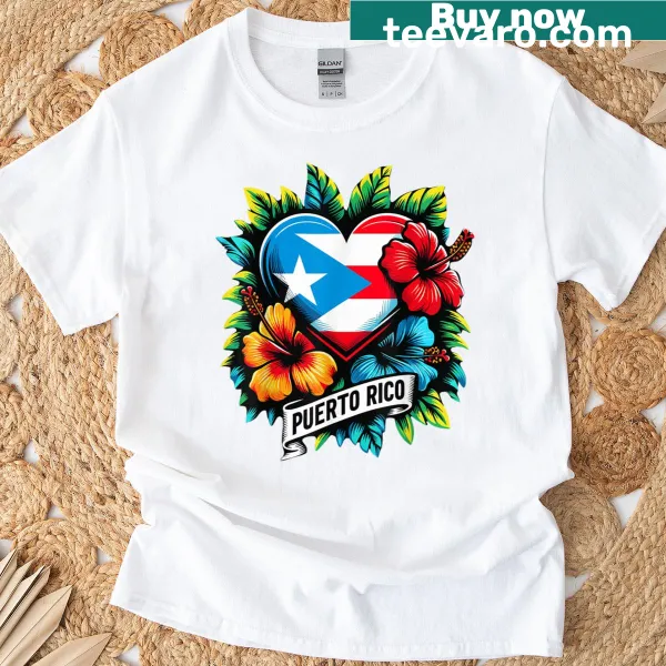 Puerto Rico flag t-shirt for Hispanic Heritage Month