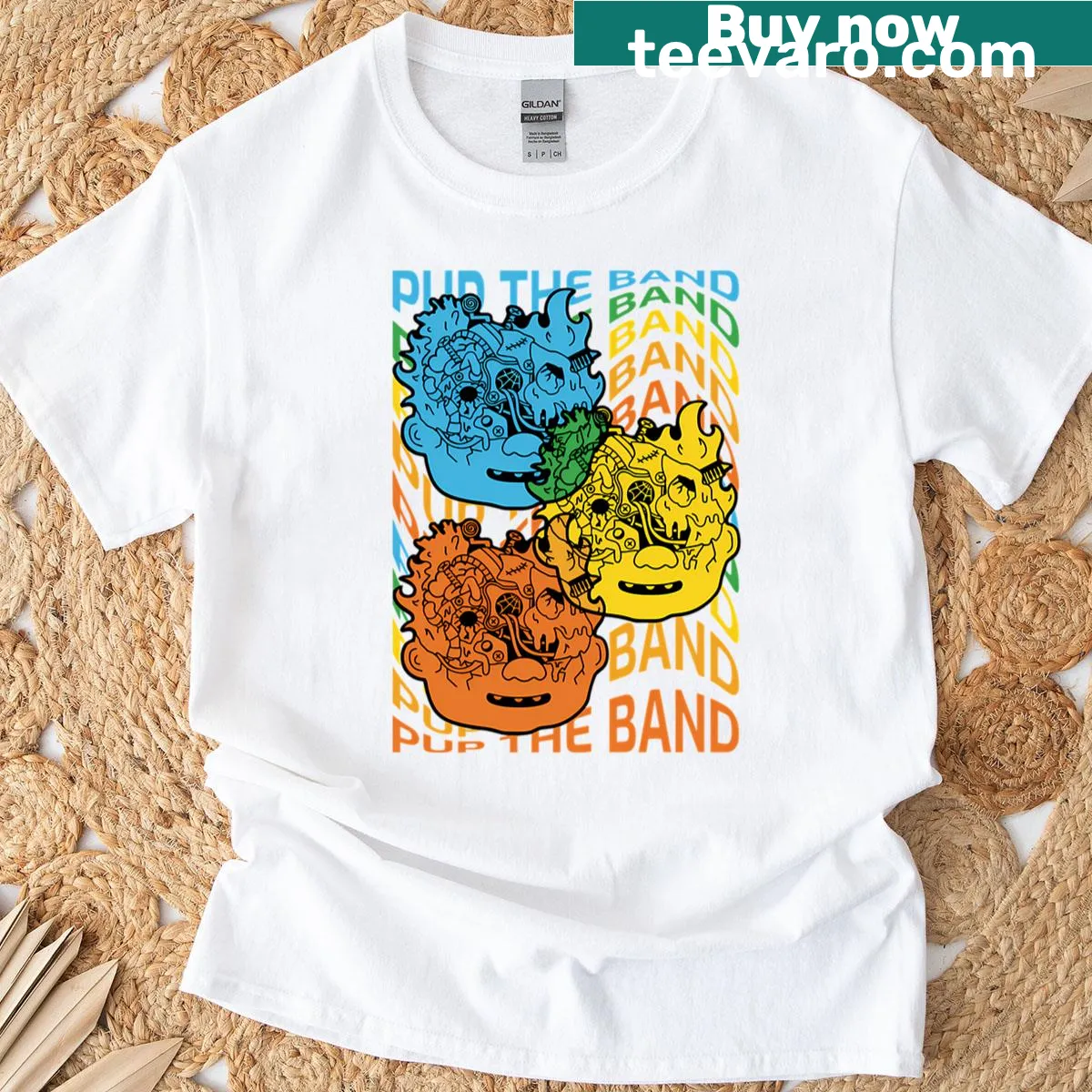 Cartoon dogs in a band on a fun T-shirt. — on a men's t-shirt