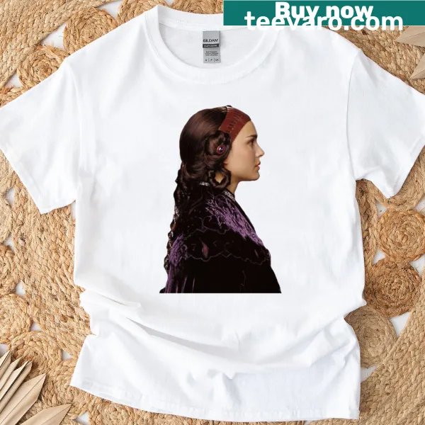 Illustration of Queen Amidala on a T-shirt.
