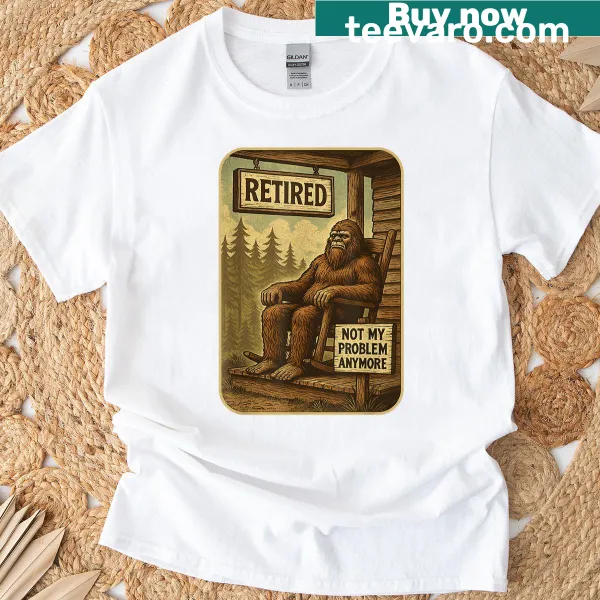 Bold typography T-shirt stating 'Retired' for men celebrating retirement