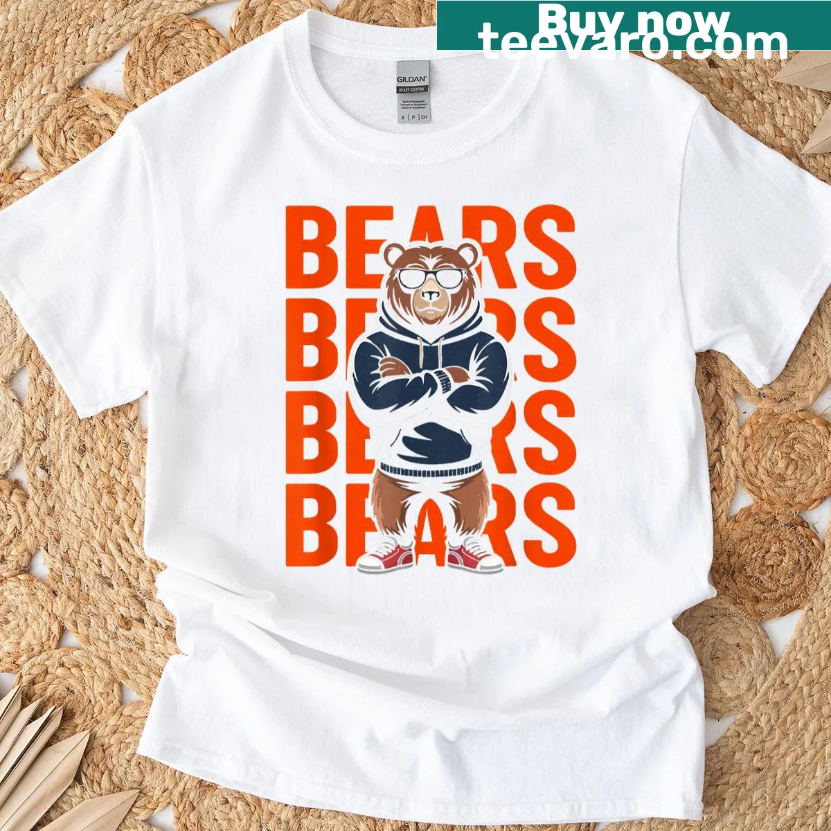 Vintage distressed bear design T-shirt for all ages. — on a men's t-shirt