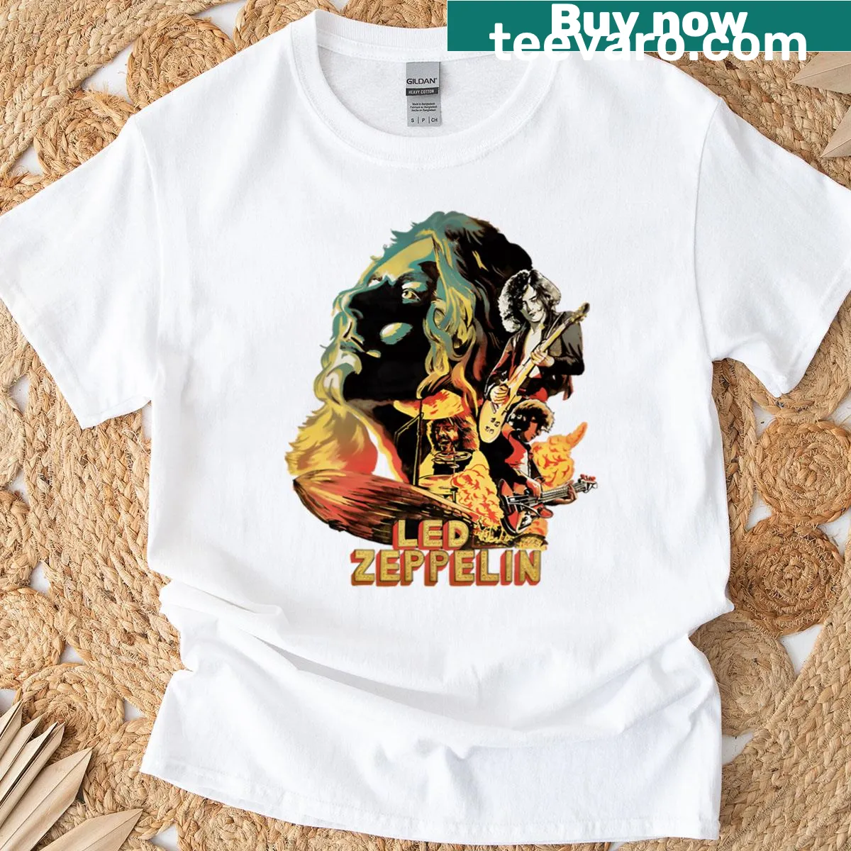 Funny 90s Rock music T-shirt with vintage design — on a men's t-shirt