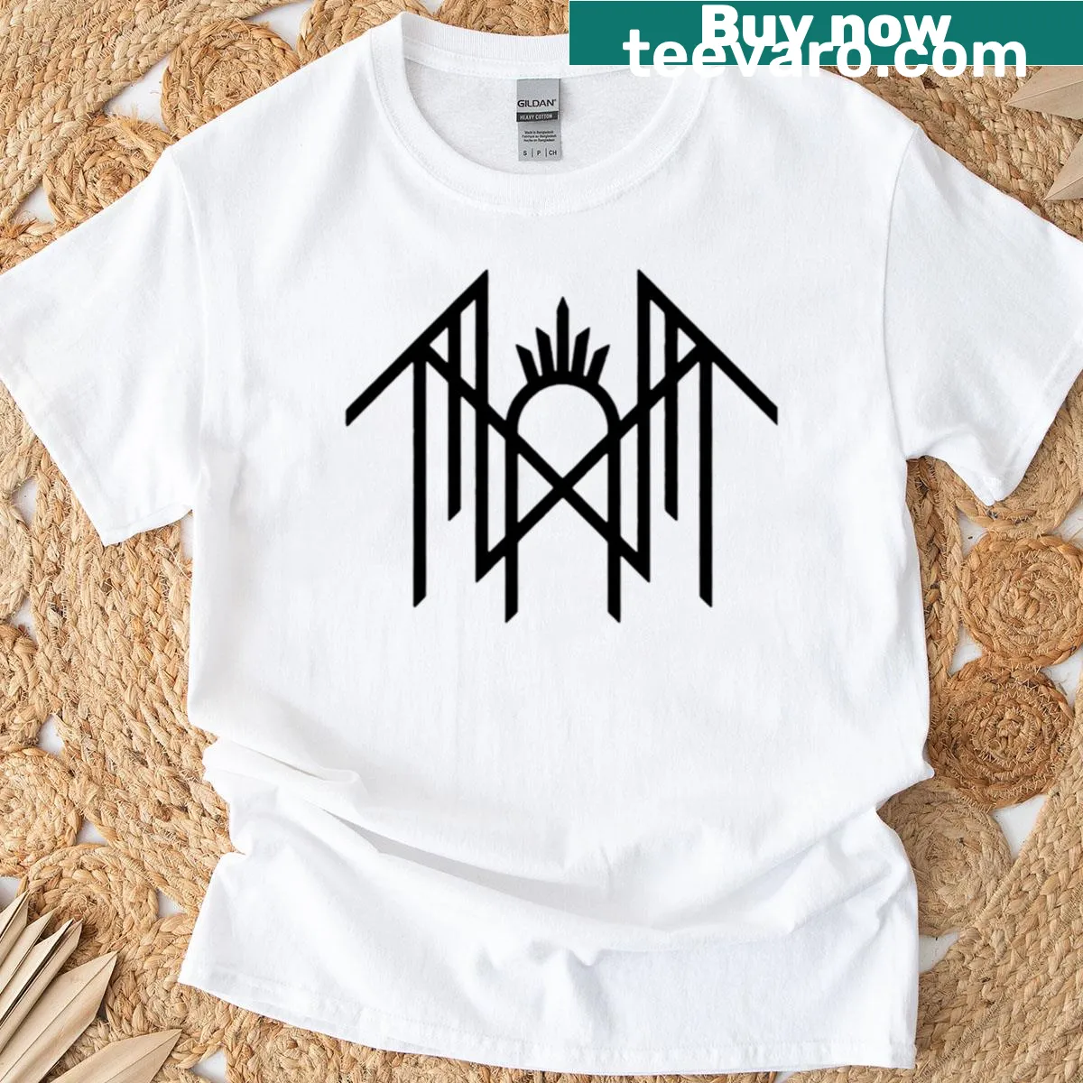 Oversized band logo t-shirt for rock and metal music fans — on a men's t-shirt