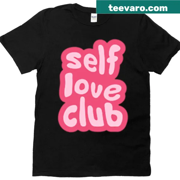 T-shirt with hand-lettered 'Self Love Club' in bubble letters