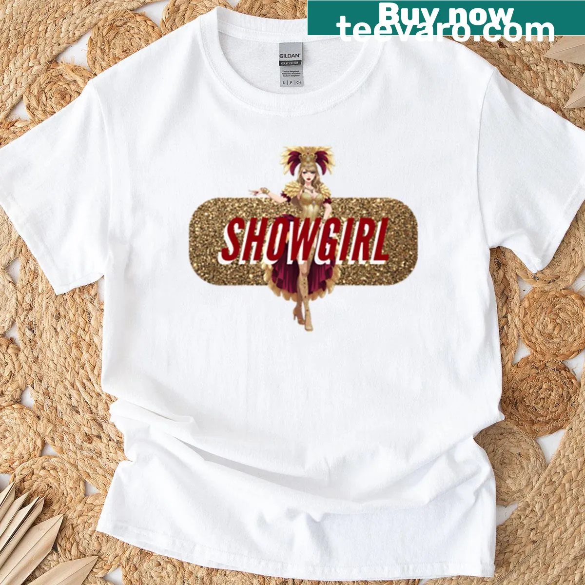 T-shirt with humorous text 'That's Showbiz Baby' — on a men's t-shirt