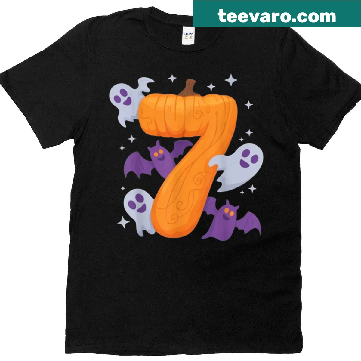 Couple t-shirt featuring Six Seven meme design for Halloween. — on a men's t-shirt