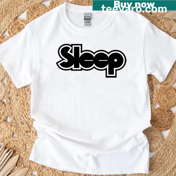 Illustration of a sleep-themed band logo on a stoner doom metal t-shirt