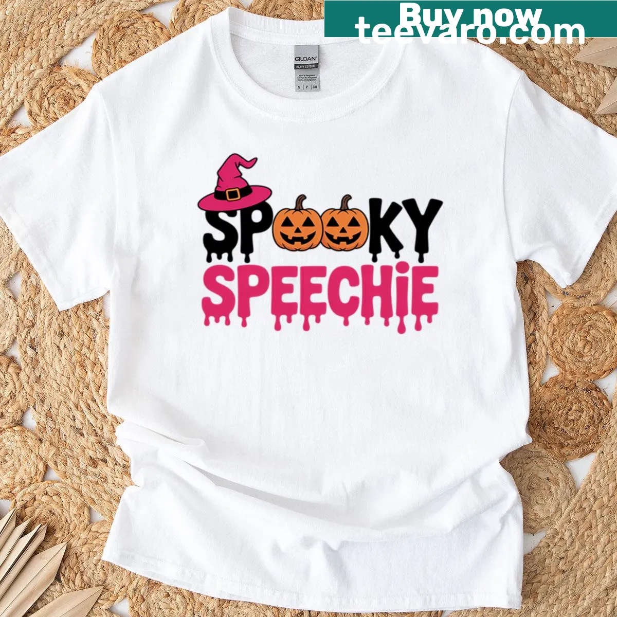Halloween T-shirt for speech therapists with playful graphics — on a men's t-shirt