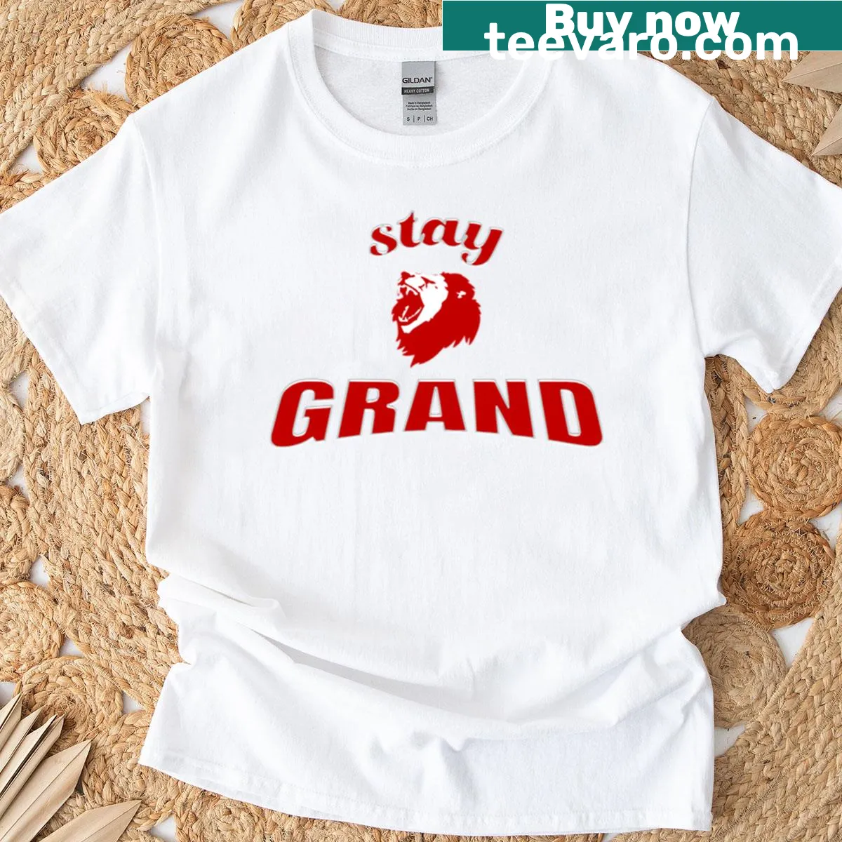 Bold typography featuring 'Stay Grand' for motivation and inspiration — on a men's t-shirt