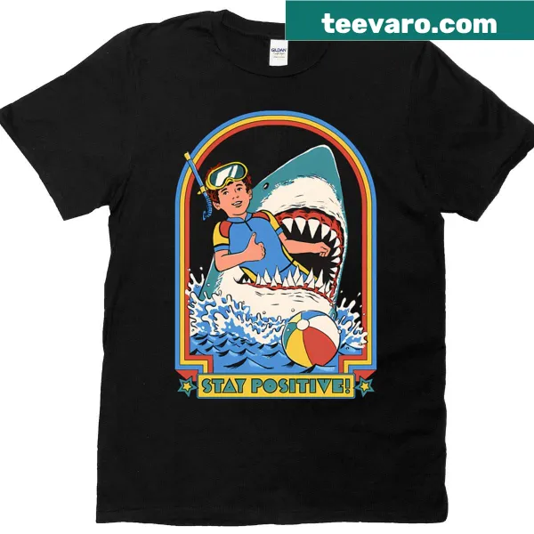 Inspirational t-shirt with the phrase Stay Positive in bold typography