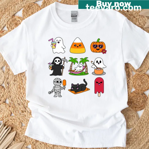 Ghostly pumpkin design for Summerween on T-shirt