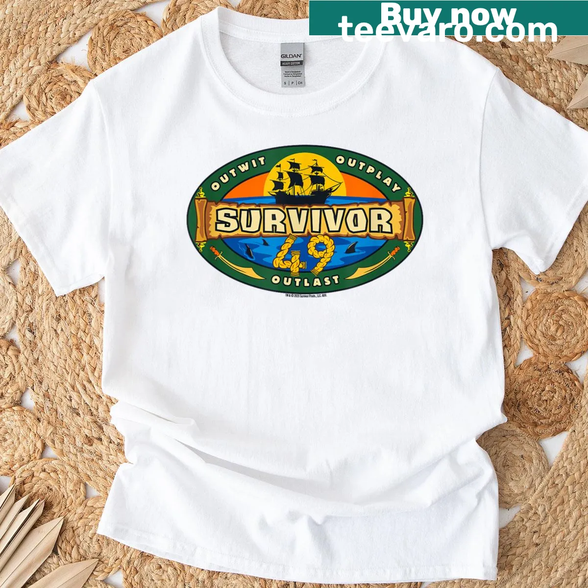 Official Survivor Season 49 logo on a casual t-shirt — on a men's t-shirt