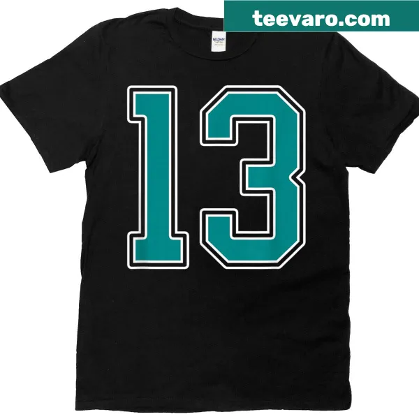 Jersey style T-shirt with number 13 design for sports fans