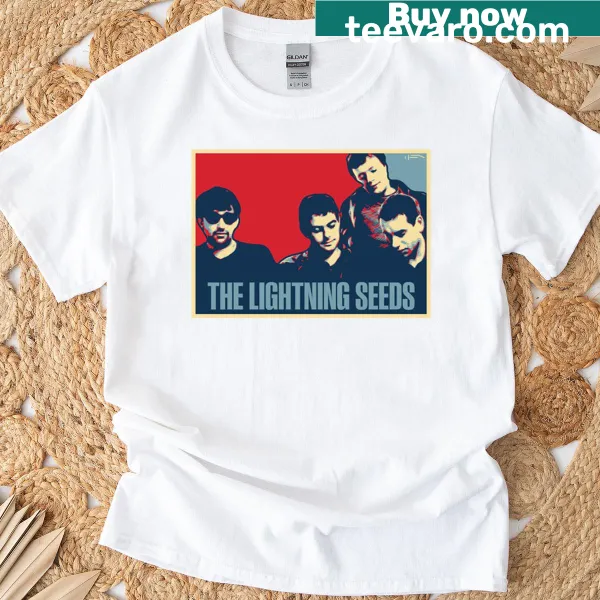 Vintage-style t-shirt celebrating The Lightning Seeds band