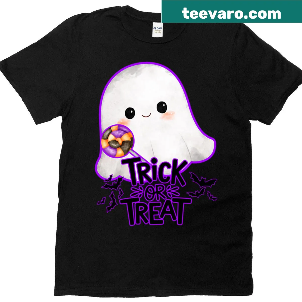 Halloween t-shirt with 'Trick Or Treat I Choose Both' design — on a men's t-shirt