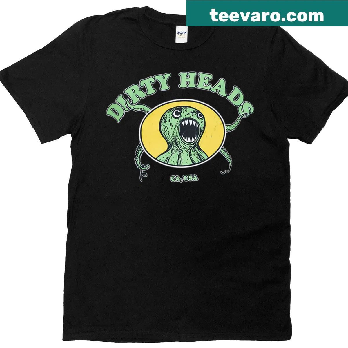 Vintage music tour t-shirt with a 90s concert band logo — on a men's t-shirt