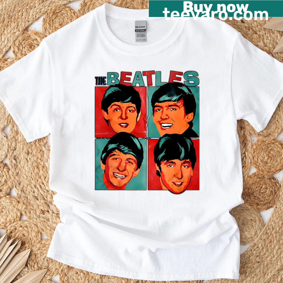 Vintage Beatles T-shirt with a funny face graphic — on a men's t-shirt