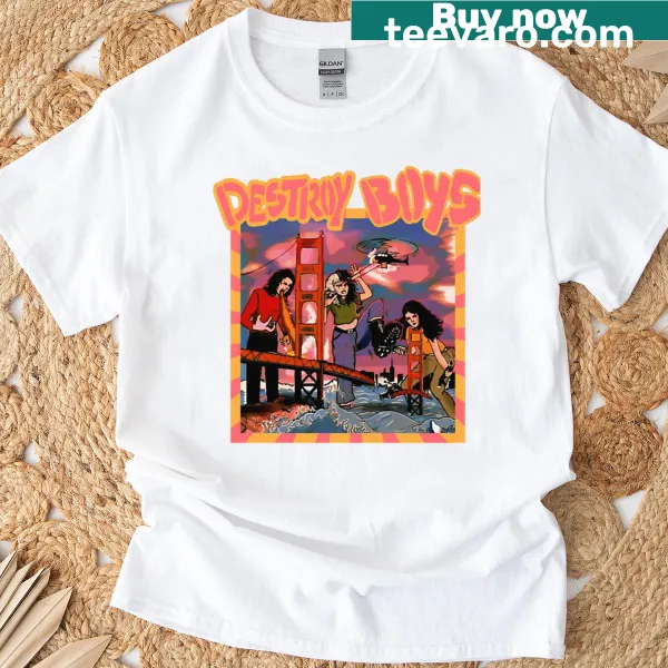 Grunge style T-shirt featuring a distressed design inspired by Destroy Boys.