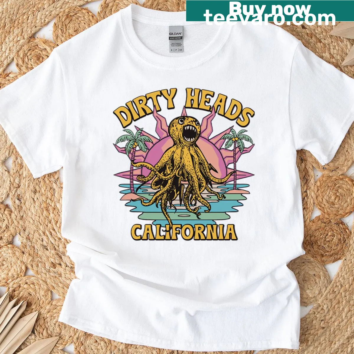 Vintage 90s band logo T-shirt featuring a concert tour design — on a men's t-shirt