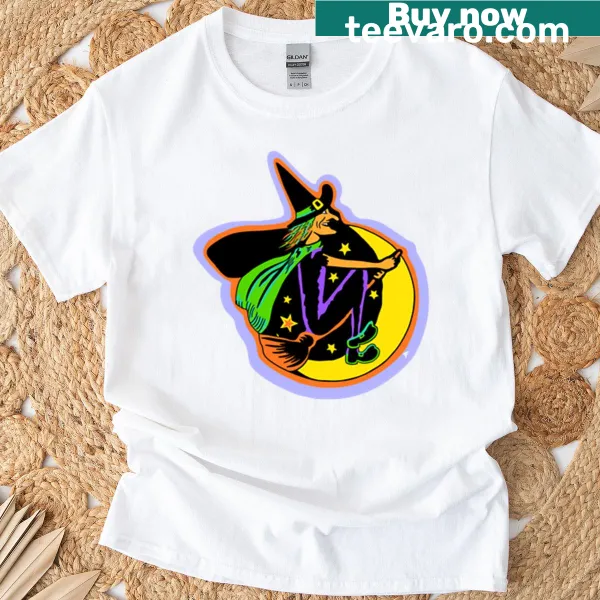 Vintage witch-themed T-shirt with playful graphic