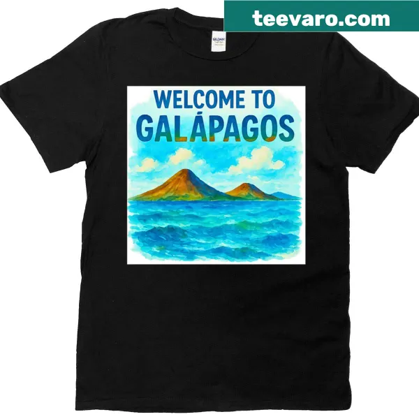 T-shirt with 'Welcome To Galapagos' and nature theme