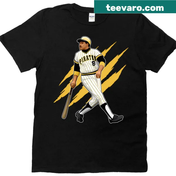 Illustration of Willie Stargell swinging on T-shirt