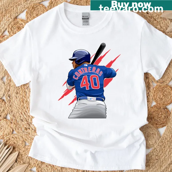 Sports T-shirt featuring Willson Contreras with a claw illustration