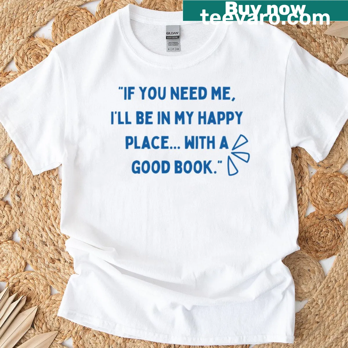 Heartfelt t-shirt with text 'With A Good Book' for book lovers. — on a men's t-shirt