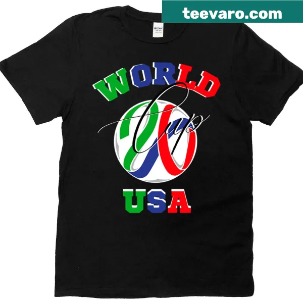 Dynamic soccer graphic celebrating the World Cup 2026 on t-shirt.