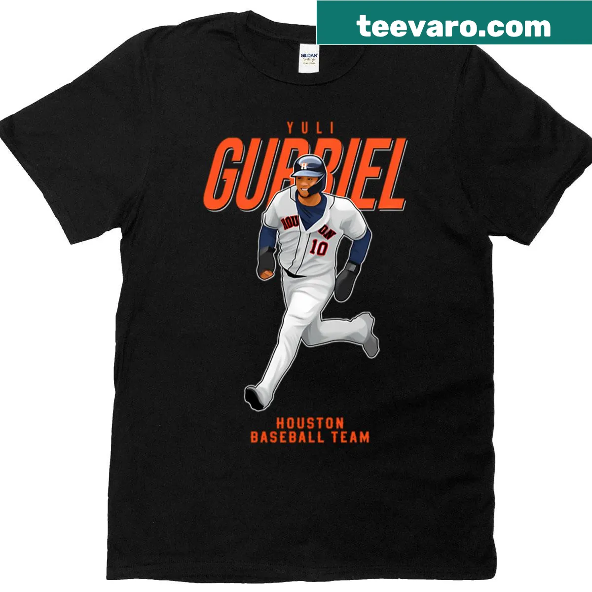 Yuli Gurriel Houston baseball T-shirt with number 10 design — on a men's t-shirt