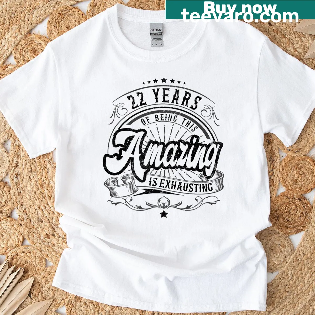 Funny T-shirt for 22nd birthday with humorous design about being amazing — on a men's t-shirt