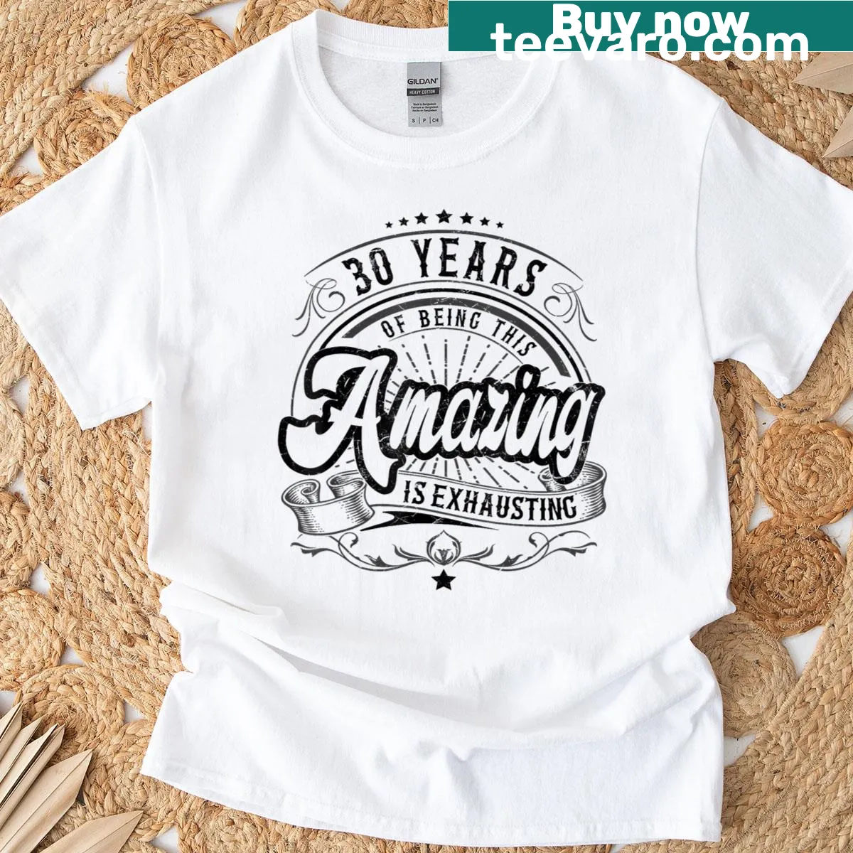 Funny t-shirt for a 30th birthday celebration — on a men's t-shirt