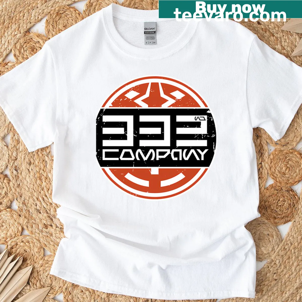 Logo T-shirt representing the 332nd Company — on a men's t-shirt