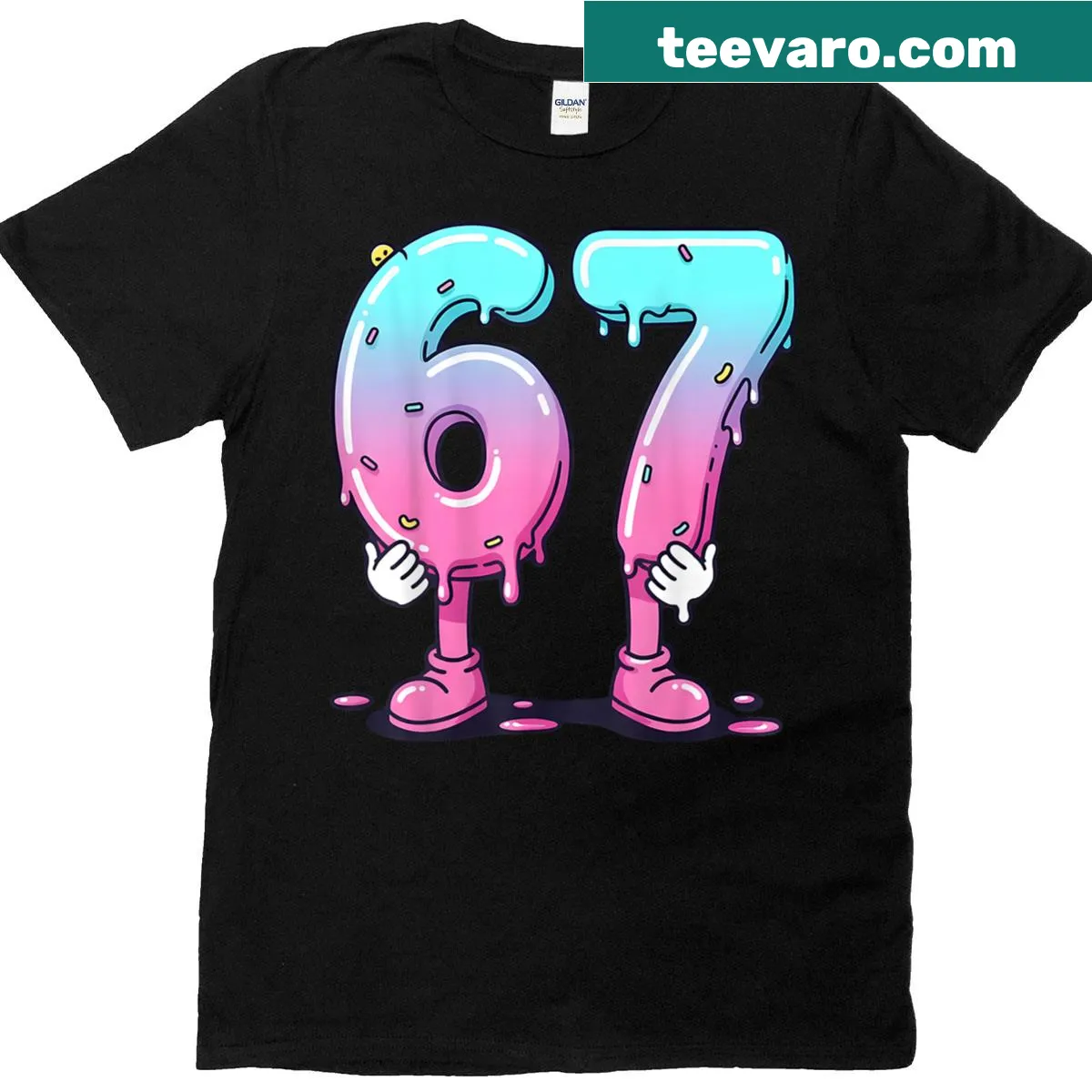 Meme-inspired ice cream drip design on a playful t-shirt — on a men's t-shirt