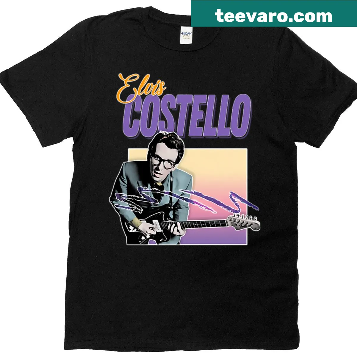 Vintage 90s music shirt featuring singer logos and album artwork — on a men's t-shirt