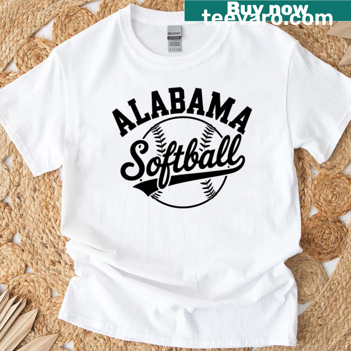 Softball fan t-shirt featuring Alabama design — on a men's t-shirt
