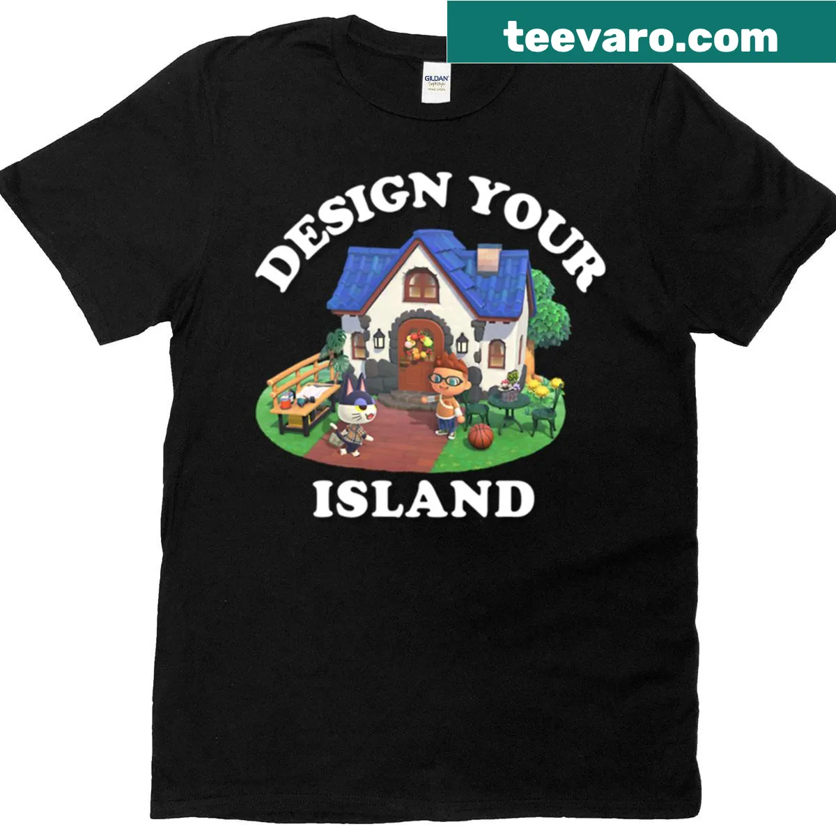 Cute Animal Crossing logo T-shirt for fans — on a men's t-shirt