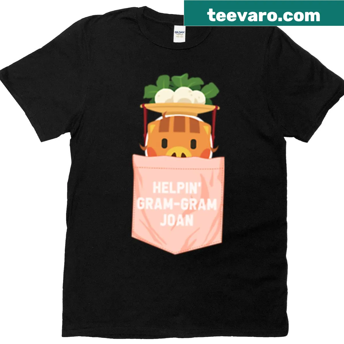 T-shirt with an illustration of a character helping Gram-gram in Animal Crossing — on a men's t-shirt