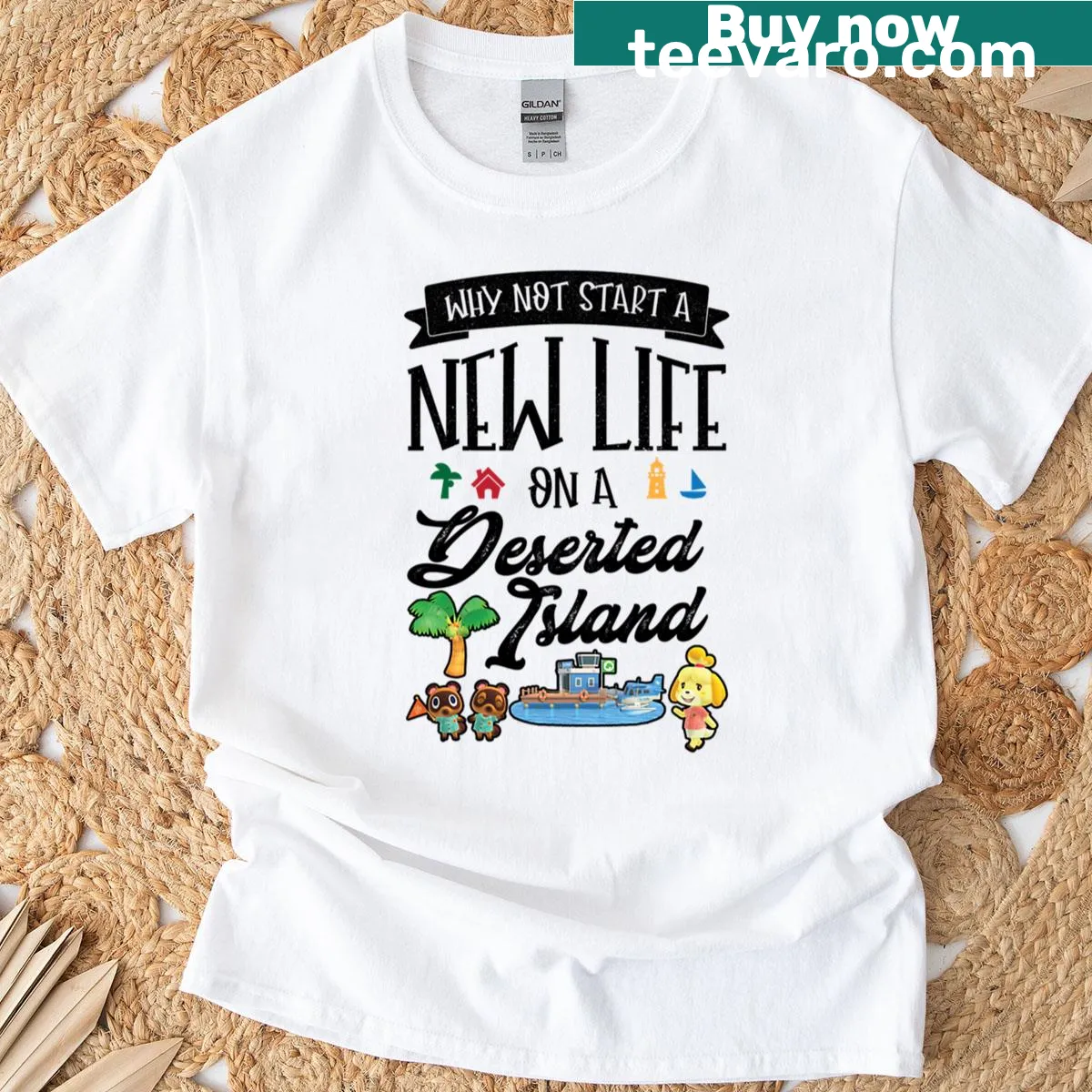 T-shirt featuring adorable graphics inspired by Animal Crossing — on a men's t-shirt