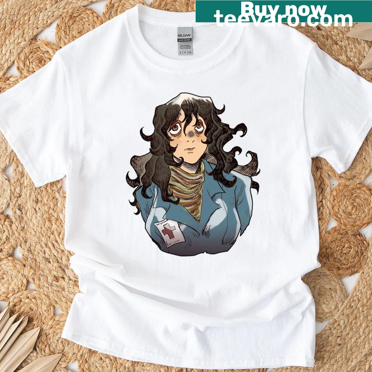 Charming illustration t-shirt of Anya mouthwashing — on a men's t-shirt