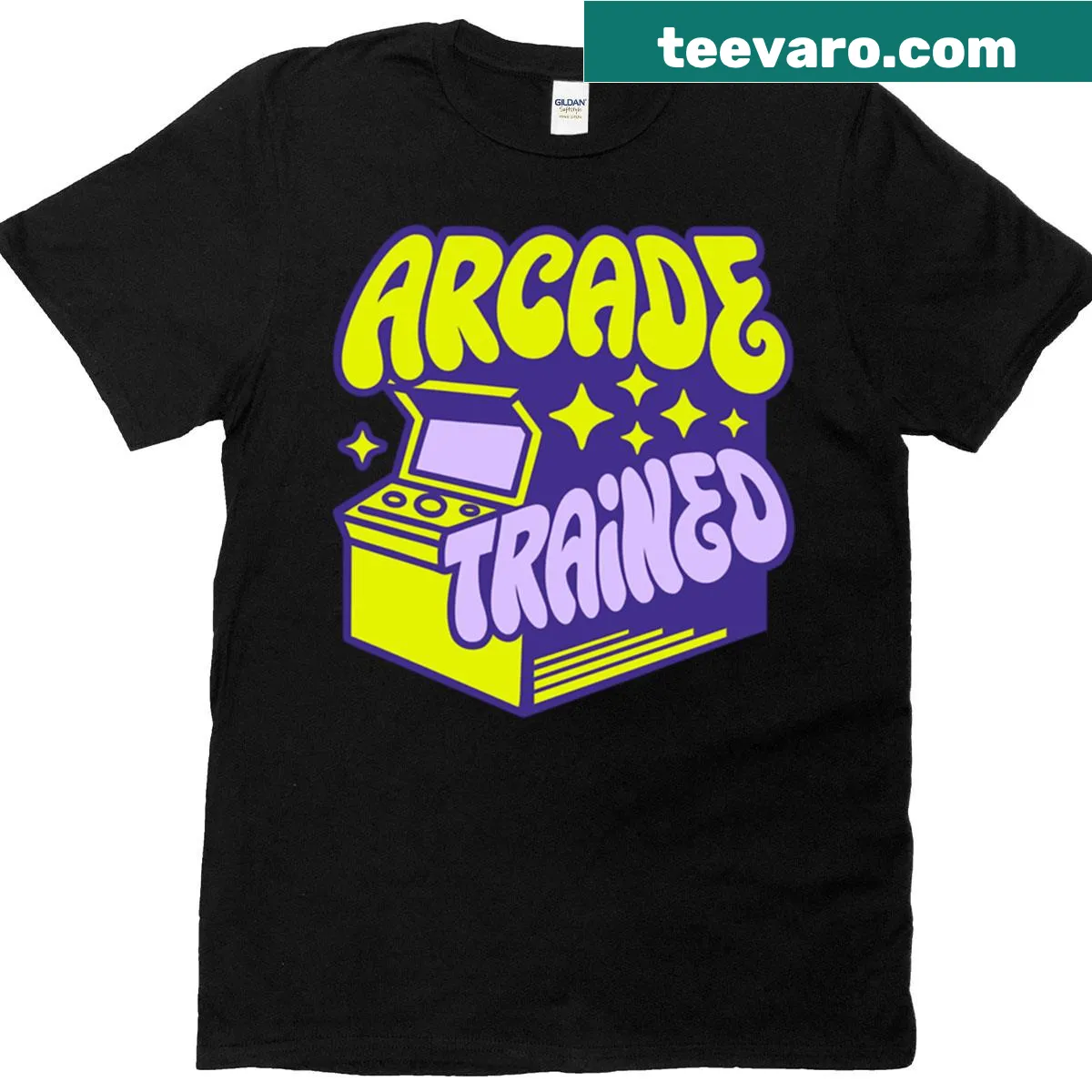 Vintage arcade-themed t-shirt celebrating retro gaming — on a men's t-shirt