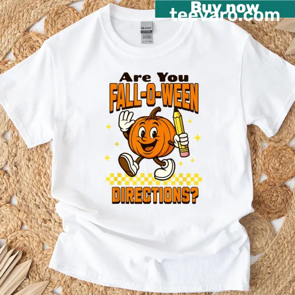 Retro Halloween Teacher t-shirt with playful graphics and fun text