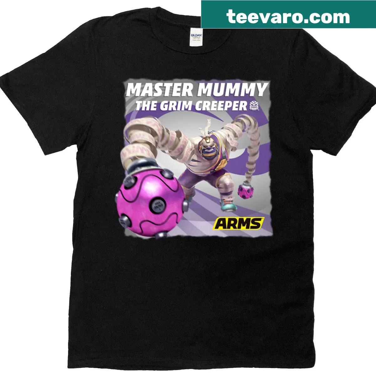 Grim Creeper illustration T-shirt with spooky theme — on a men's t-shirt