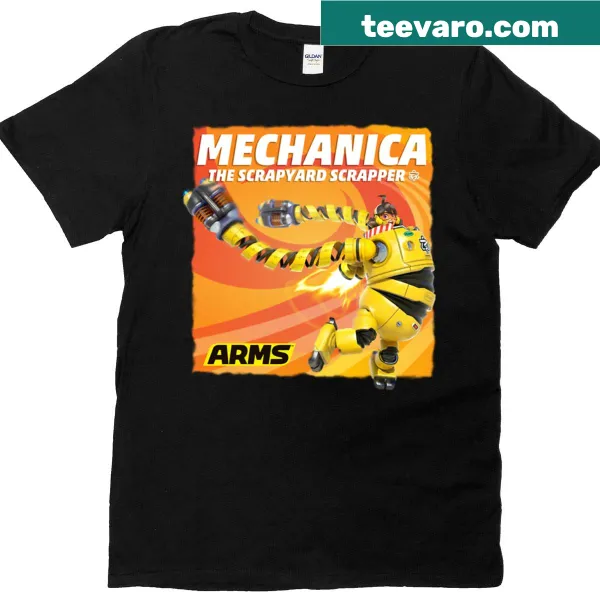 Vintage-style T-shirt with a scrapyard and mechanical parts design