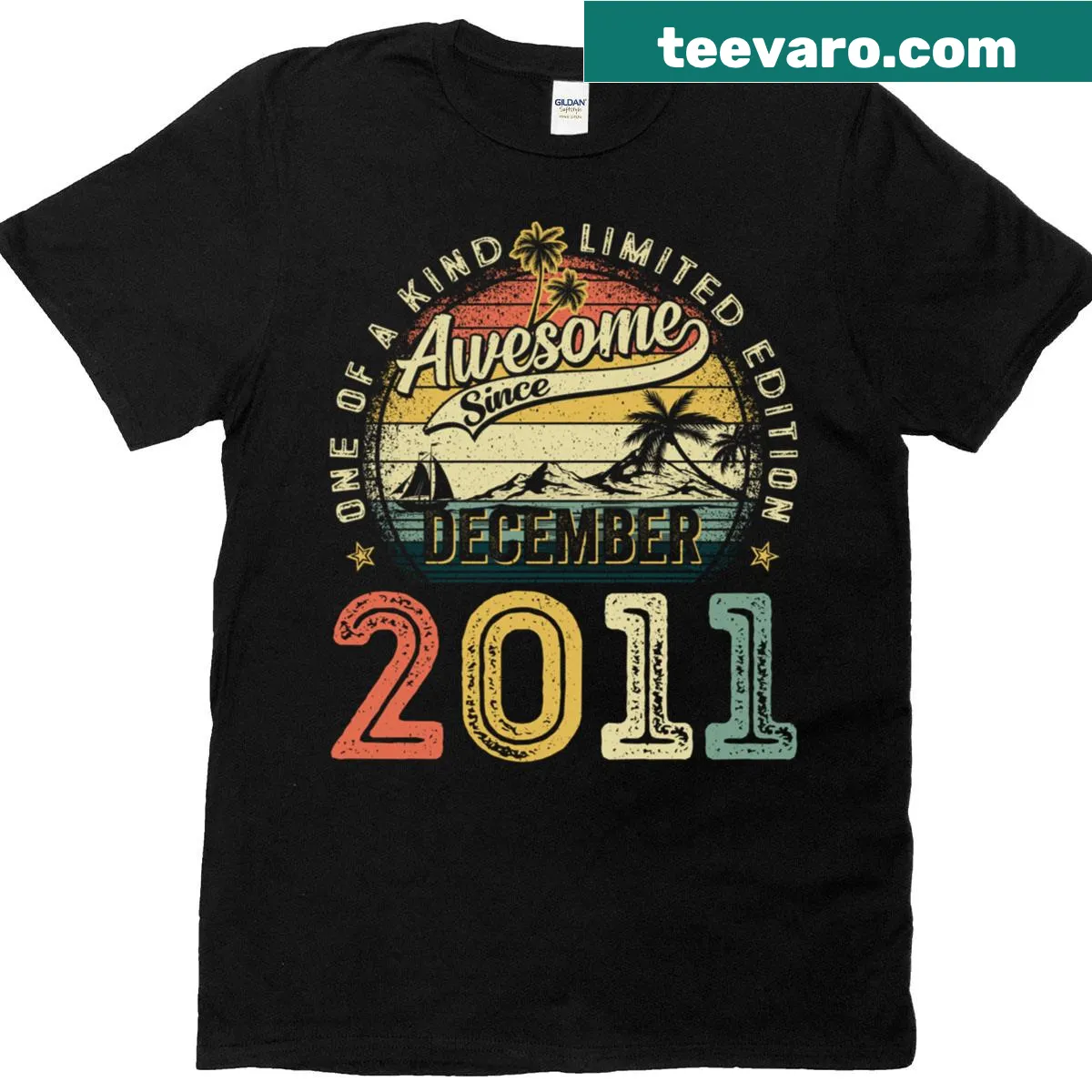 T-shirt celebrating 14th birthday since December 2011 — on a men's t-shirt