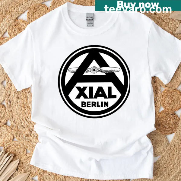 Minimalist Axial Propeller logo t-shirt with a clean design